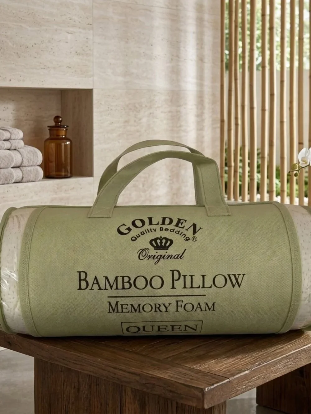 Queen size bamboo memory foam pillow
